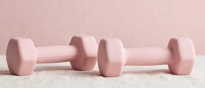 Pastel pink dumbbells