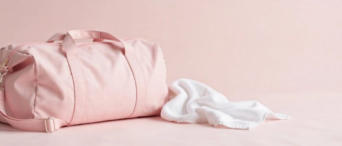Pastel pink gym bag