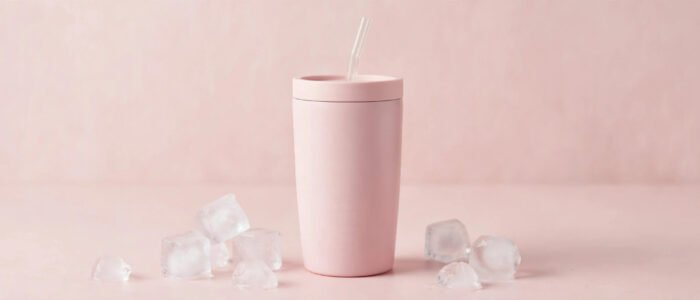 Pastel pink insulated tumbler